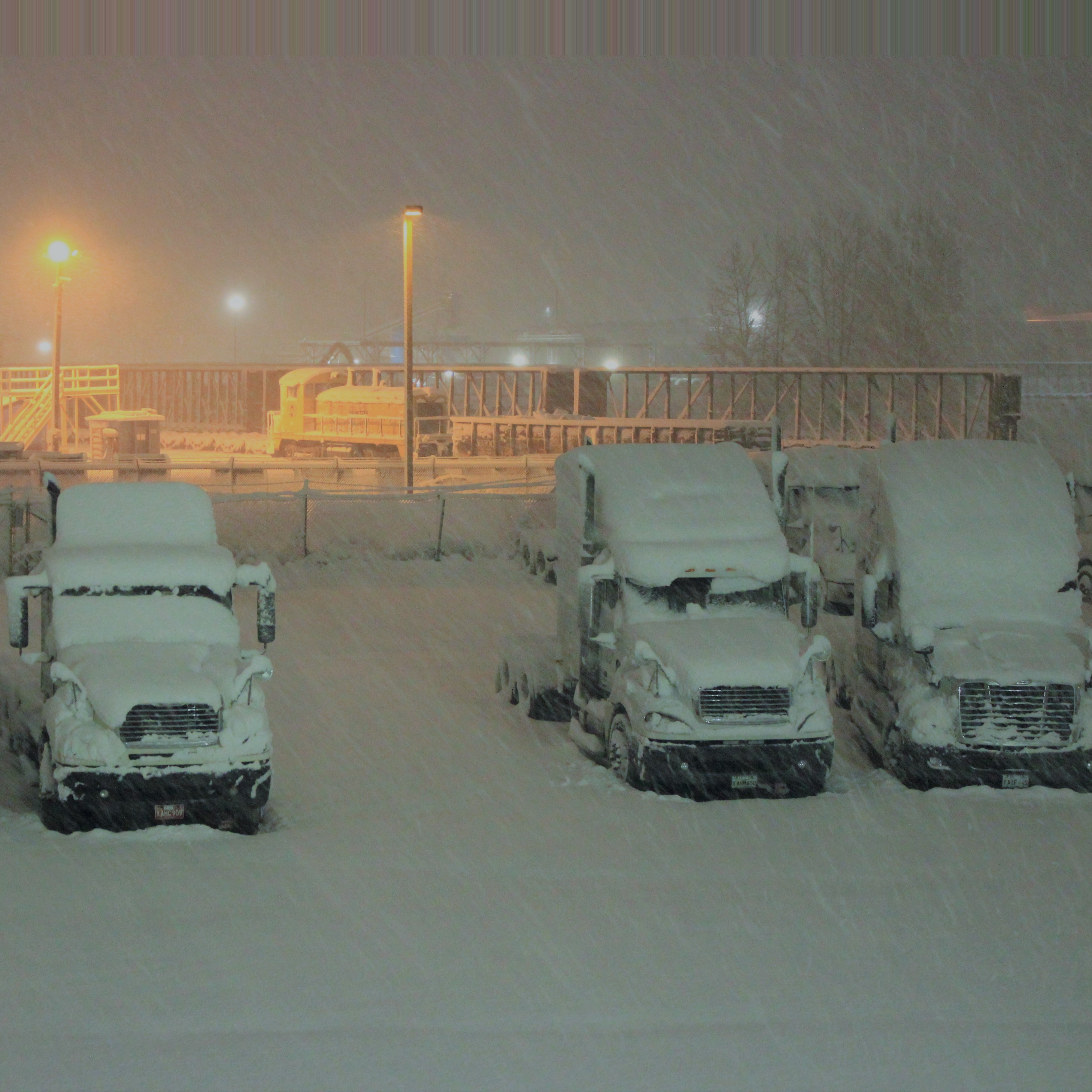 PCR TRUCKS COVERED IN SNOW